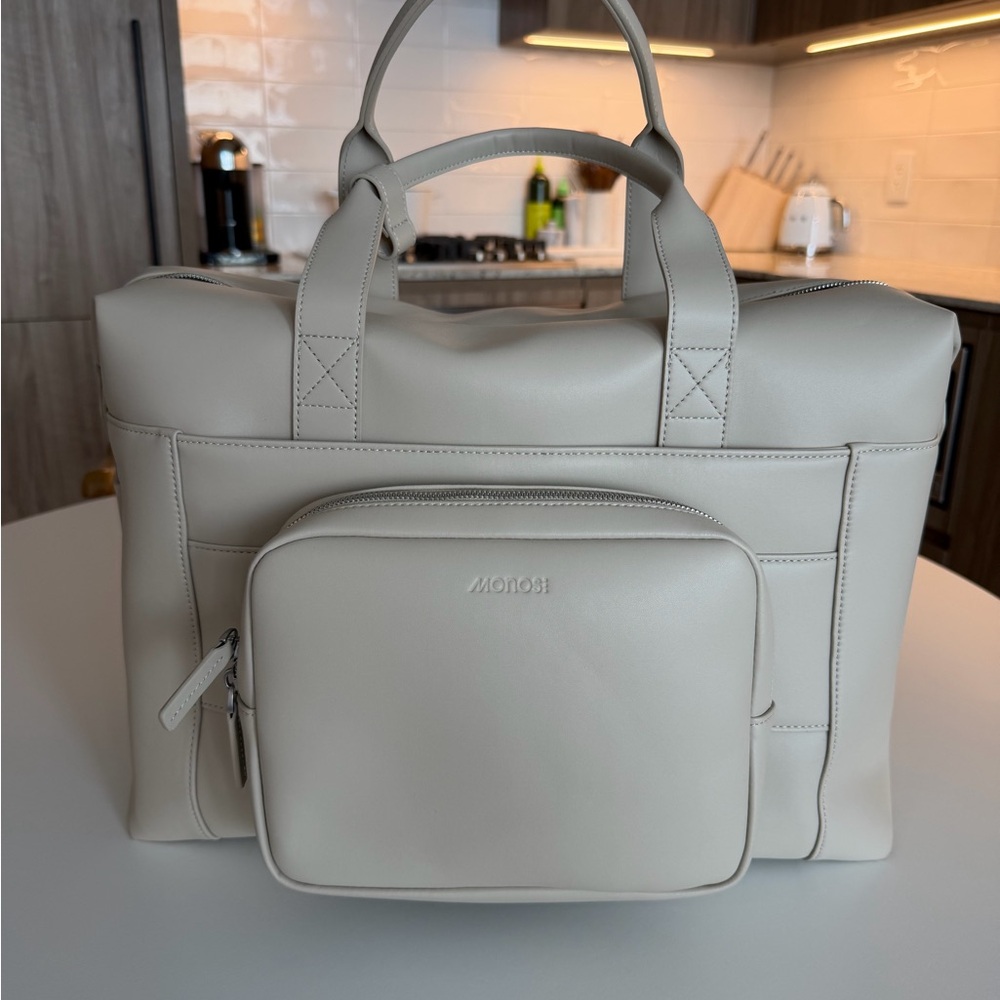 Monos Metro Duffel in Ivory Vegan Leather — NWOT